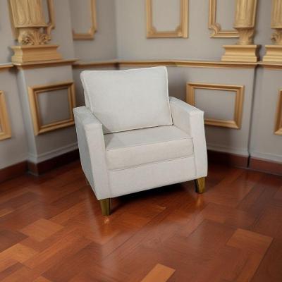 Poltrona Bege Veludo Chanel Malu Estofados