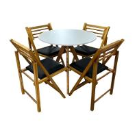 Conjunto Mesa Redonda Com 4 Cadeiras Dobráveis Mel - 1