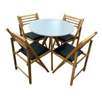 Conjunto Mesa Redonda Com 4 Cadeiras Dobráveis Mel - 2
