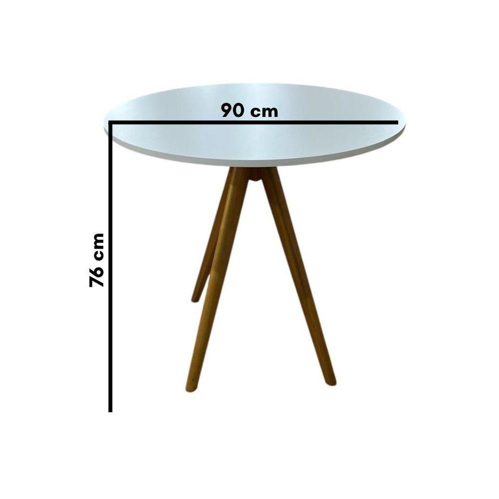 Conjunto Mesa Redonda Com 4 Cadeiras Dobráveis Estofadas Mel - 5