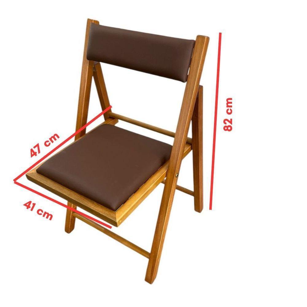 Conjunto Mesa Redonda Com 4 Cadeiras Dobráveis Estofadas Mel - 6