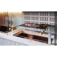 Grelha Uruguaia Barra Redonda Esmaltada Com Chapa Auxiliar 700mm X 580mm Qualinox - 3