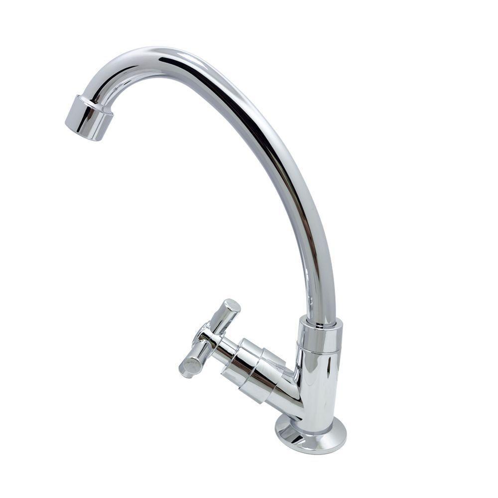 Torneira Pia Bancada Mesa Cozinha Bica Móvel Cromado Abs 1/4 De Volta - 5