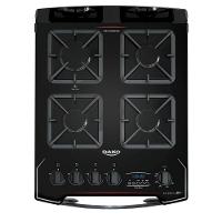 Fogão 4 Bocas Preto Com Frente Em Vidro Preto Bivolt - 2