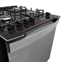 Fogão De Embutir 4 Bocas Preto C- Frente Espelhada E Timer Digital Dako Diplomata Grill Style Bivolt - 6