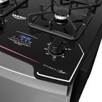 Fogão De Embutir 4 Bocas Preto C- Frente Espelhada E Timer Digital Dako Diplomata Grill Style Bivolt - 8
