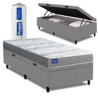 Cama Box Baú Solteiro Probel Espuma D33 88x188x55 Night Day A Vácuo Branco/cinza - 1