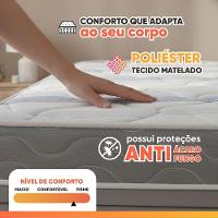 Cama Box Baú Solteiro Probel Espuma D33 88x188x55 Night Day A Vácuo Branco/cinza