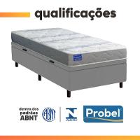 Cama Box Baú Solteiro Probel Espuma D33 88x188x55 Night Day A Vácuo Branco/cinza - 7