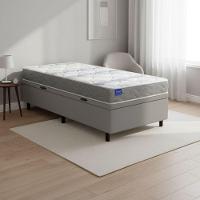Cama Box Baú Solteiro Probel Espuma D33 88x188x55 Night Day A Vácuo Branco/cinza - 9