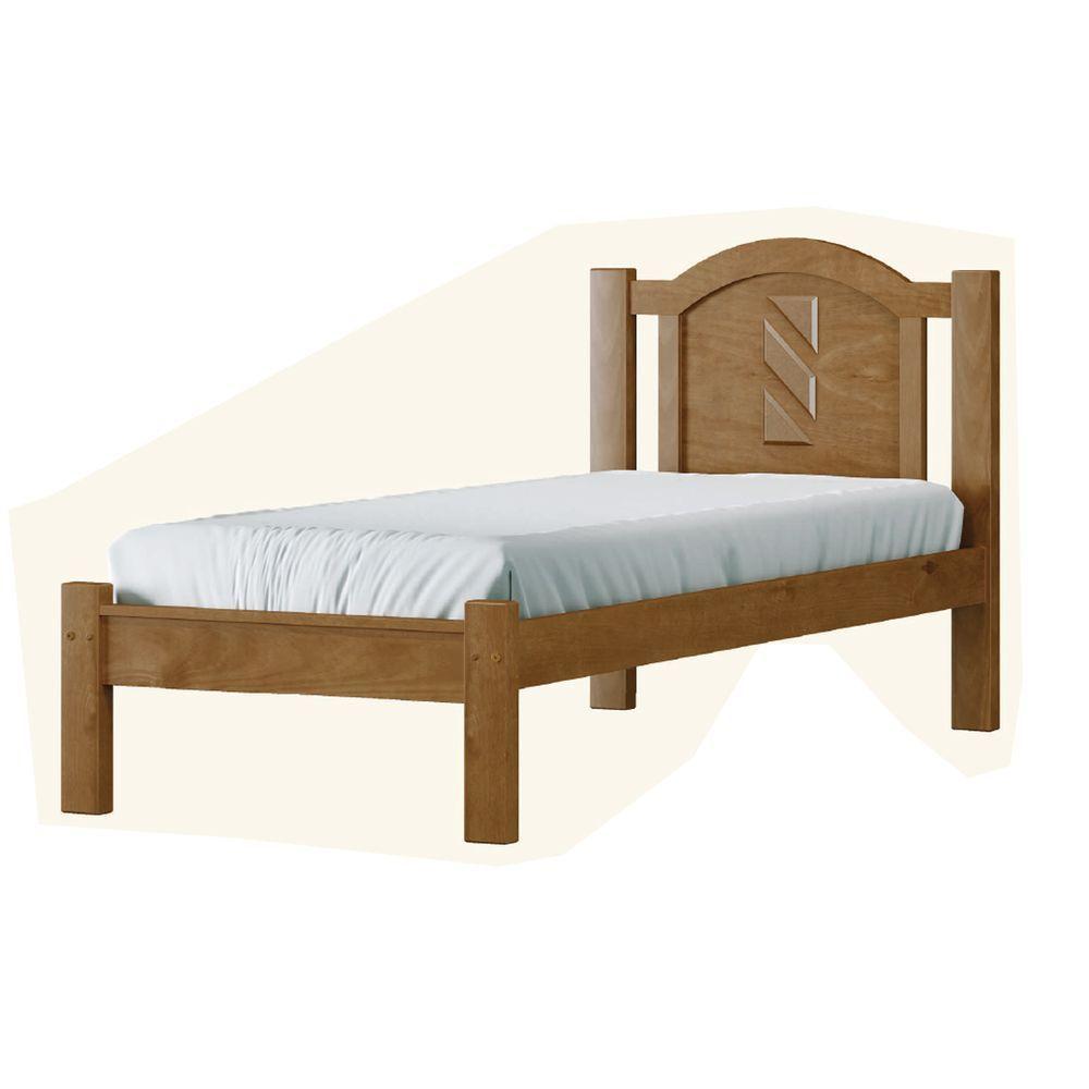 Cama De Solteiro 188cm X 95cm Grécia Imbuia Madeira Pinus - Cavazotto - 2
