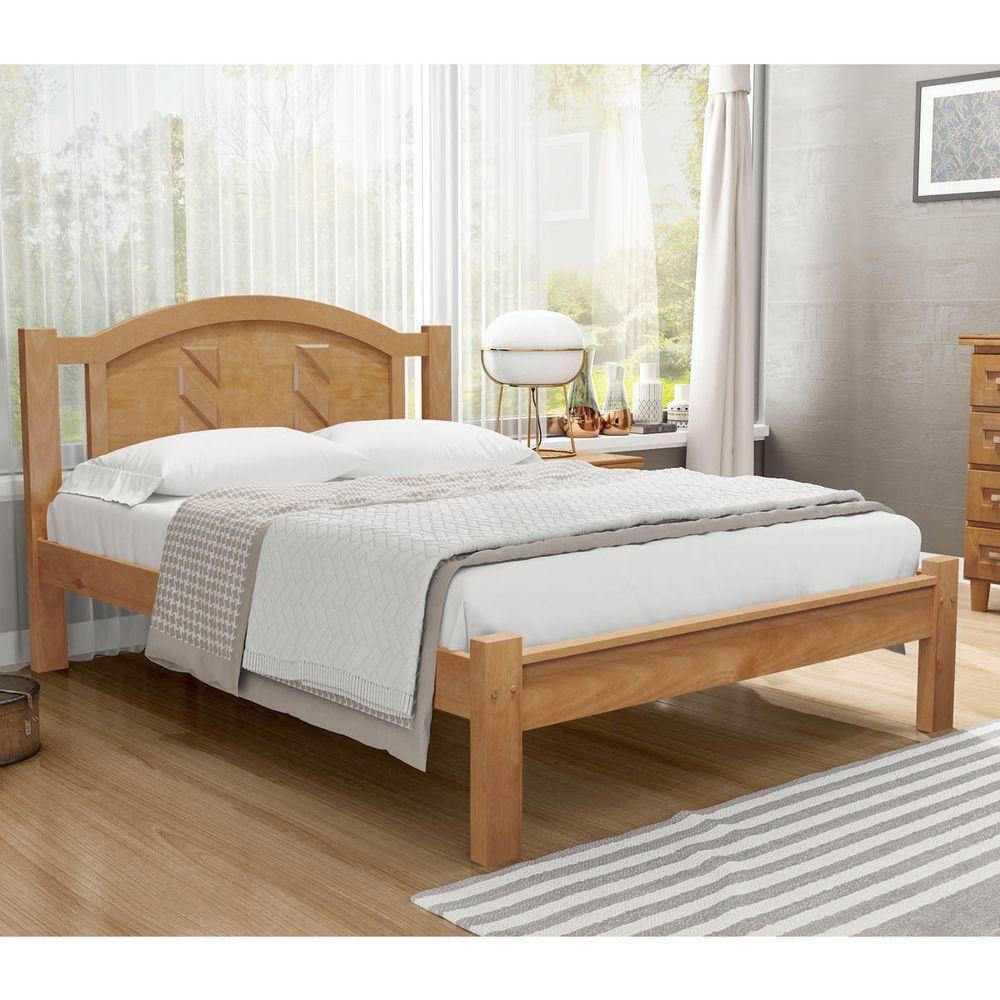 Cama De Casal 197cm X 146cm Grécia Freijó Madeira Pinus - Cavazotto - 1