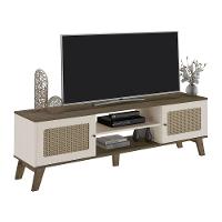 Conjunto Sala Rack P/ Tv Até 75", Buffet Aparador 1 Porta, Mesa De Apoio Charlotte Pinho/off White - Artely - 2
