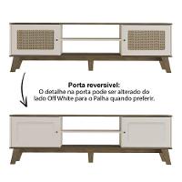 Conjunto Sala Rack P/ Tv Até 75", Buffet Aparador 1 Porta, Mesa De Apoio Charlotte Pinho/off White - Artely - 7