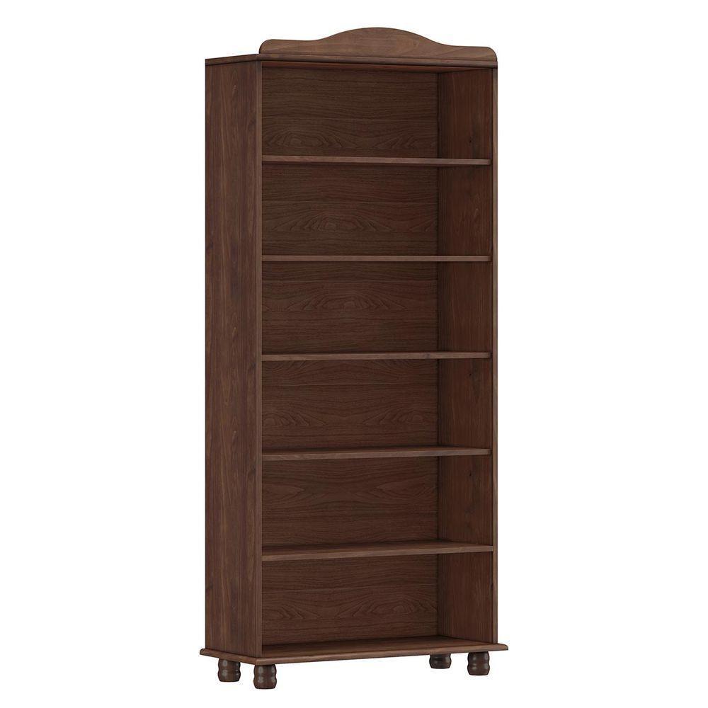 Estante Para Livros Com 5 Prateleiras Rubi Café Madeira Pinus - Finestra - 3