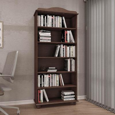 Estante Para Livros Com 5 Prateleiras Rubi Café Madeira Pinus - Finestra