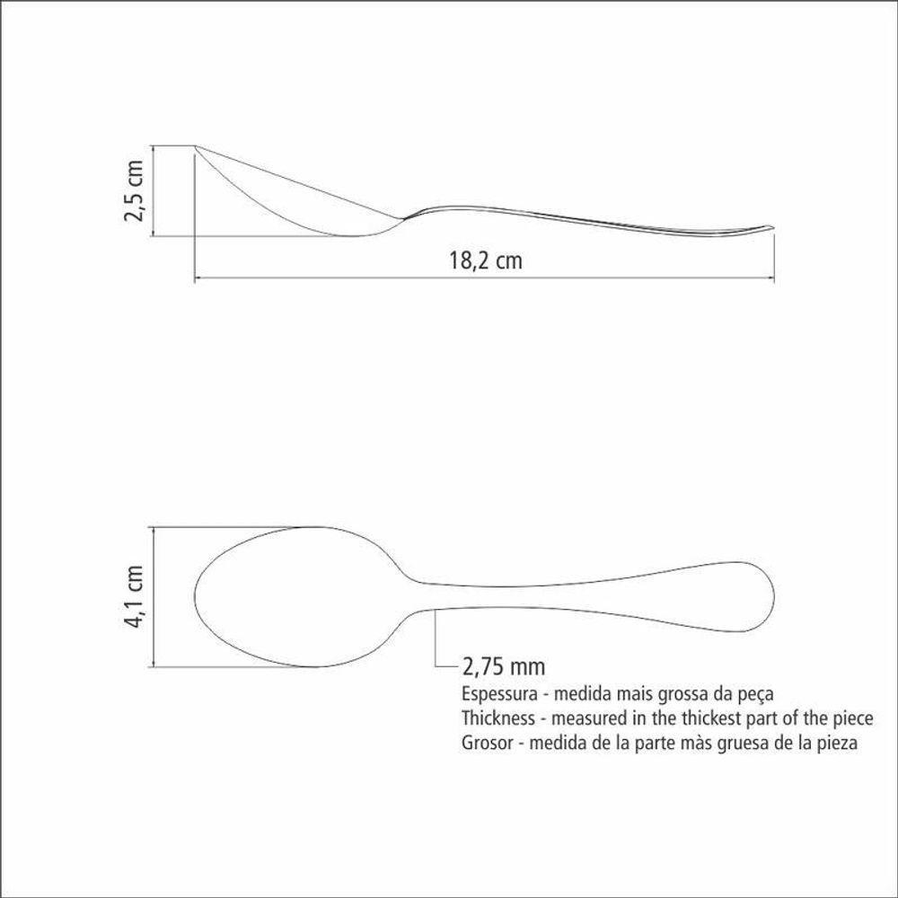 Colher Para Sobremesa Tramontina Classic Em Aço Inox - 3