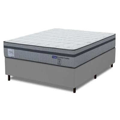 Cama Box Queen Probel Molas Ensacadas Euro In 158x198x68cm Guarda Costas Stone Branco/cinza