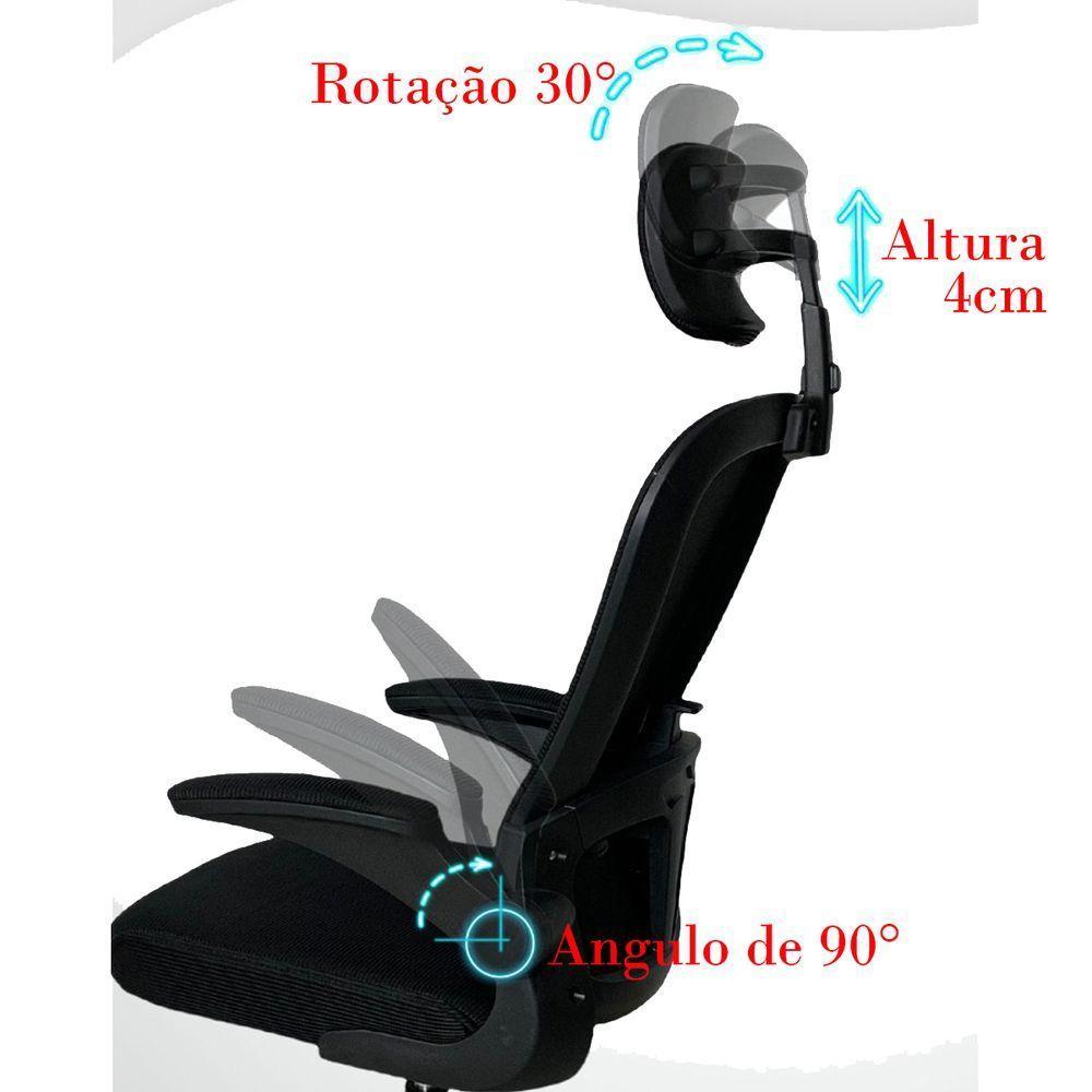 Cadeira Escritório Giratória Apoio De Cabeça Office Gamer - 6