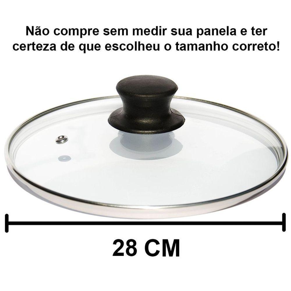 Tampa De Vidro Temperado Avulsa Para Panela 28 Cm - 2