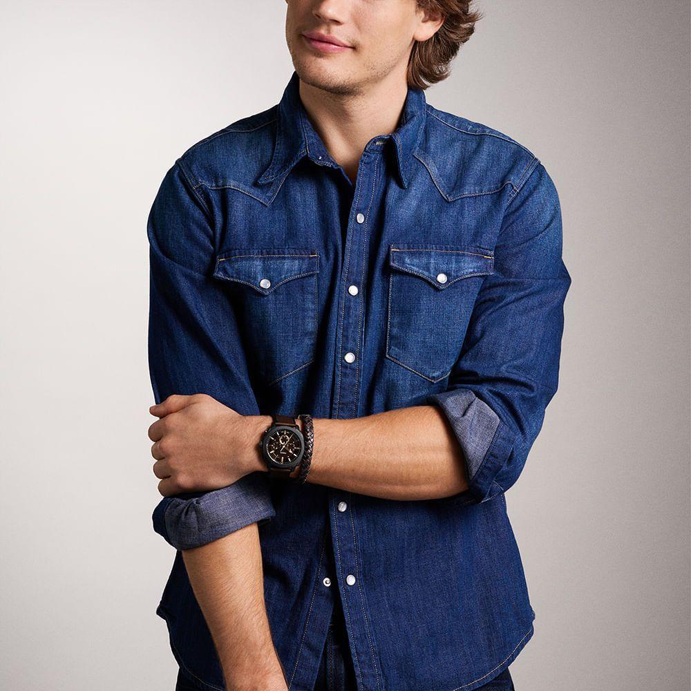 Kit Fossil Masculino Machine Preto - Fs6102set-0mn - 6