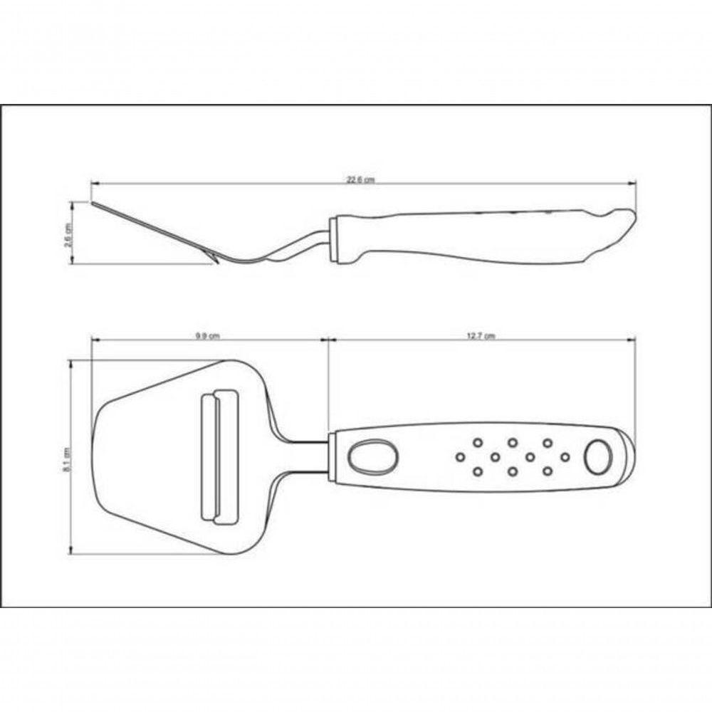 Cortador De Queijo Tramontina Utilitá Em Aço Inox Preto - 2