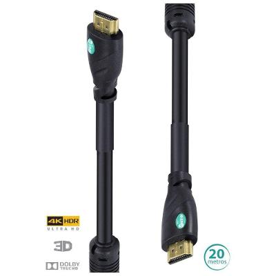 Cabo Hdmi 2.0 4k Ultra Hd 3d Conexao Ethernet Com Filtro 20 Metros - H20f-20