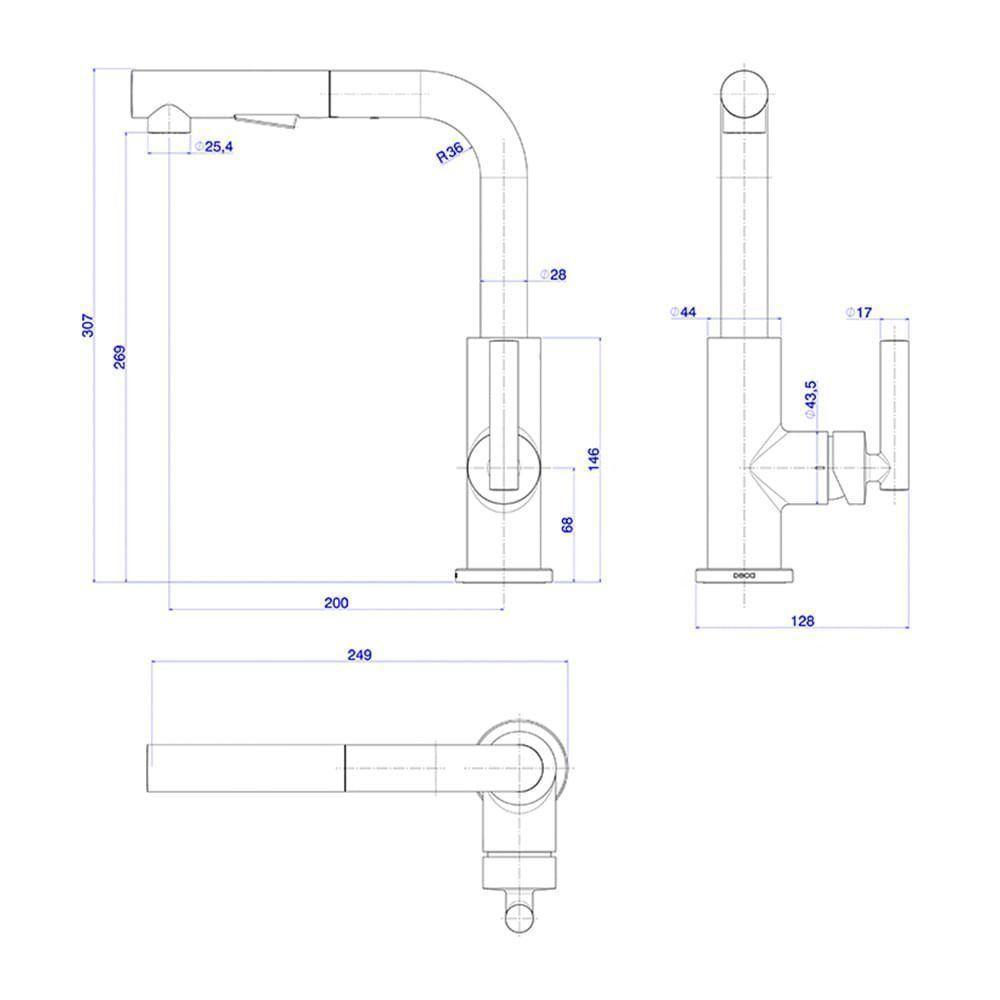 Torneira Misturador Monocomando Deca Beta Flex 2256.c109.f.int De Bancada Cromada - 6