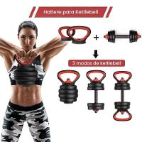 Kit Halteres Anilhas Kettlebell 6 Em 1 Ajustável Treino Casa 50kg
