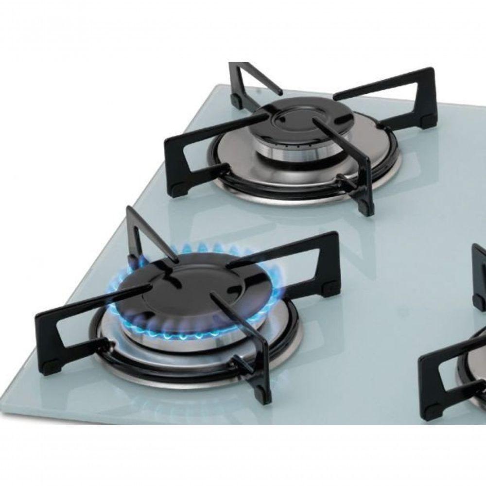 Fogão Cooktop Fischer 4 Bocas Gás Mesa Vidro - Branco 1519-5902 - 3