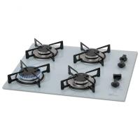 Fogão Cooktop Fischer 4 Bocas Gás Mesa Vidro - Branco 1519-5902 - 1