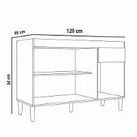 Balcão Cozinha Com Tampo 120cm 3 Portas Joana Atacama/off White A09 - D'rossi - 3