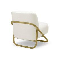 Poltrona Sala Decorativa Industrial Dourado Martina Bouclê K01 - D'rossi Cor Off White - 6