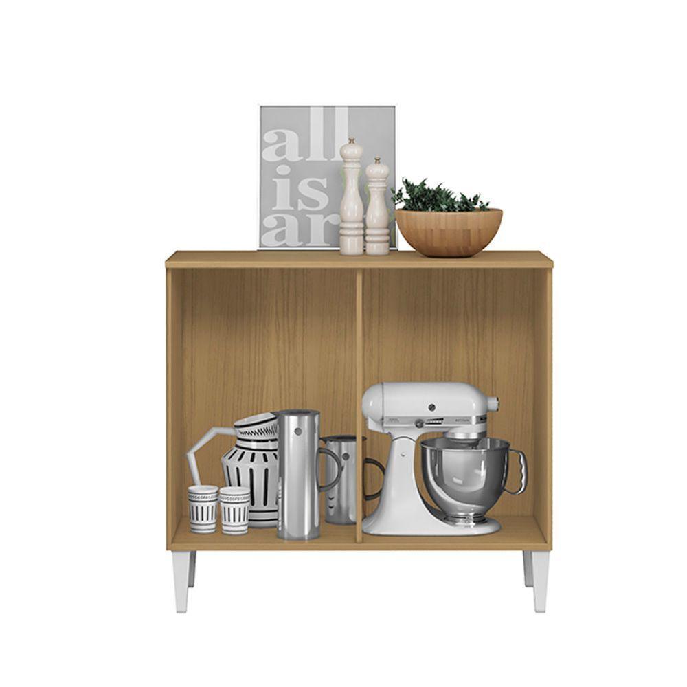 Balcão Cozinha Com Tampo 92cm 2 Portas Nicole A09 - D'rossi Cor Atacama E Grafite - 4