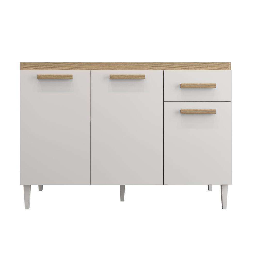 Balcão Cozinha Com Tampo 120cm 1 Gaveta Grazieli Atacama/off White A09 - D'rossi - 7