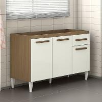 Balcão Cozinha Com Tampo 120cm 1 Gaveta Grazieli Atacama/off White A09 - D'rossi - 2