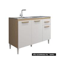 Balcão Cozinha Com Tampo 120cm 1 Gaveta Grazieli Atacama/off White A09 - D'rossi - 5