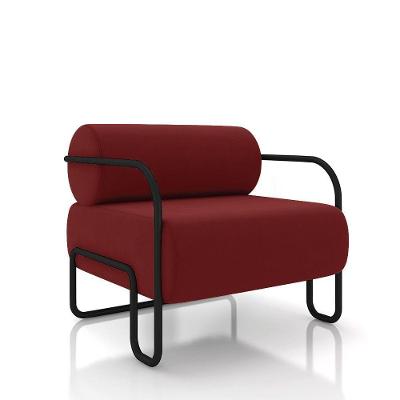 Poltrona Sala De Estar Ameli Veludo K01 Vermelho D'Rossi