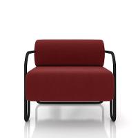 Poltrona Sala De Estar Industrial Preto Ameli Veludo K01 - D'rossi Cor Vermelho - 3