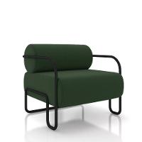 Poltrona Sala De Estar Industrial Preto Ameli Veludo K01 - D'rossi Cor Verde Musgo - 1