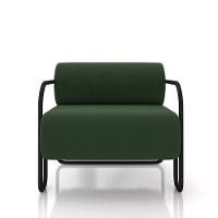 Poltrona Sala De Estar Industrial Preto Ameli Veludo K01 - D'rossi Cor Verde Musgo - 3