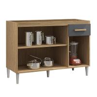 Balcão Cozinha Com Tampo 120cm 1 Gaveta Grazieli A09 - D'rossi Cor Atacama E Grafite - 5