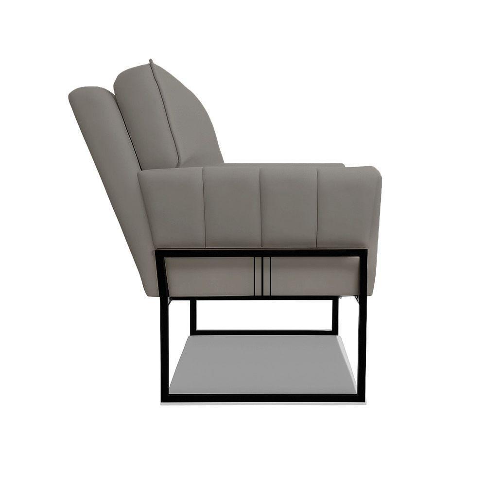 Poltrona Anitta Base Industrial Preto Suede Grafite D03 - D'rossi - 2