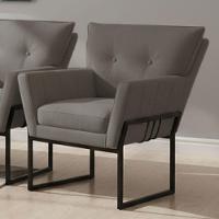 Poltrona Anitta Base Industrial Preto Suede Grafite D03 - D'rossi - 1