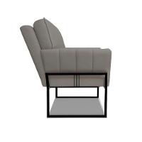 Poltrona Anitta Base Industrial Preto Suede Grafite D03 - D'rossi - 2