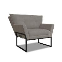 Poltrona Anitta Base Industrial Preto Suede Grafite D03 - D'rossi