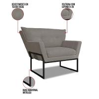 Poltrona Anitta Base Industrial Preto Suede Grafite D03 - D'rossi - 5