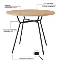 Conjunto Mesa De Jantar Soho Redonda C/ 04 Cadeiras Next Est.preta - Nogueira E Preto Nogueira E Preto - 5