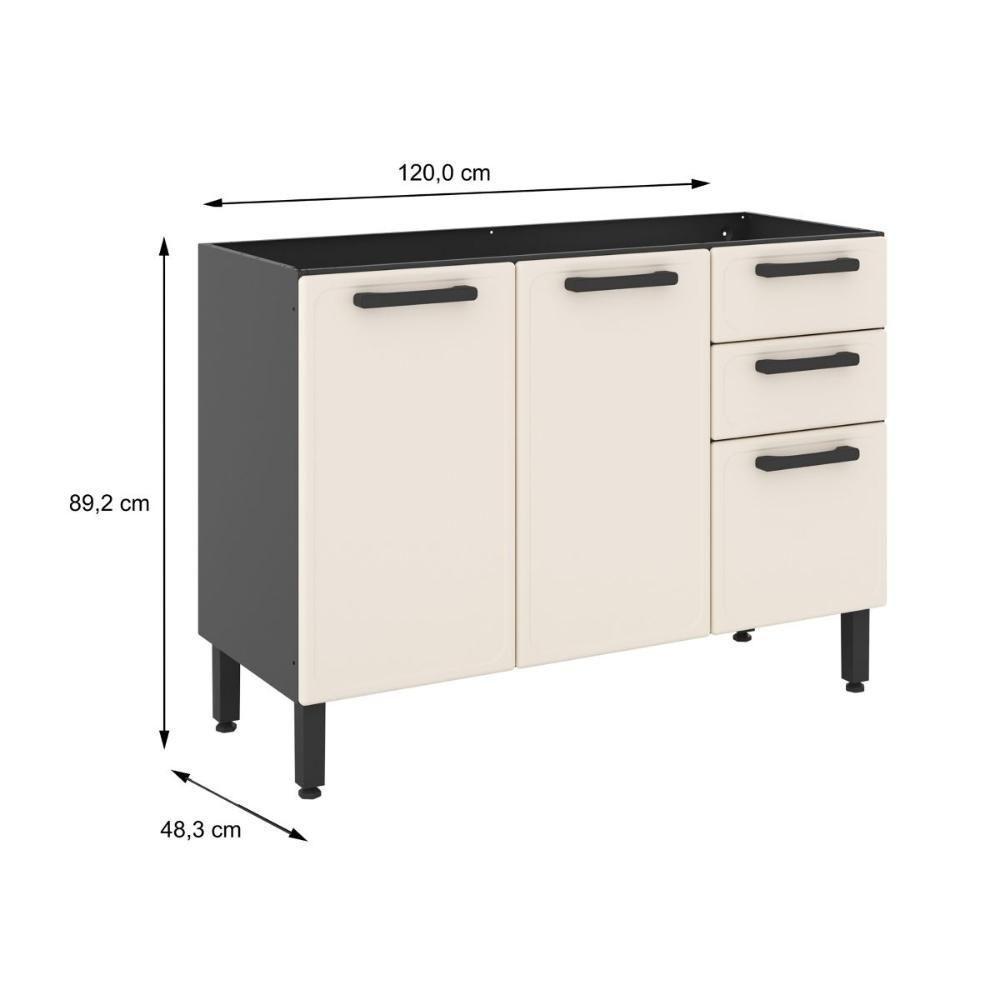 Balcão De Cozinha Aço S/ Tampo 2 Gav 3 Pts Estilo Bertolini - 2