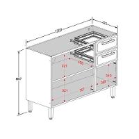 Balcão De Cozinha Aço S/ Tampo 2 Gav 3 Pts Estilo Bertolini - 3